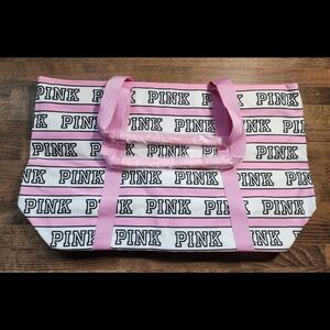 Victoria's Secret Pink Striped Tote Bag